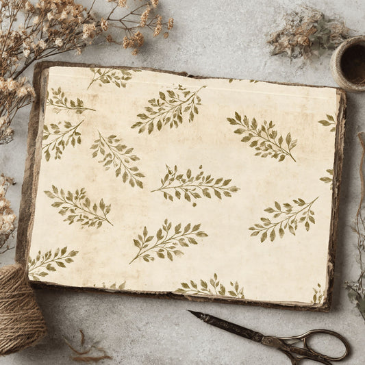 Aged Sepia Floral Vine Wallpaper