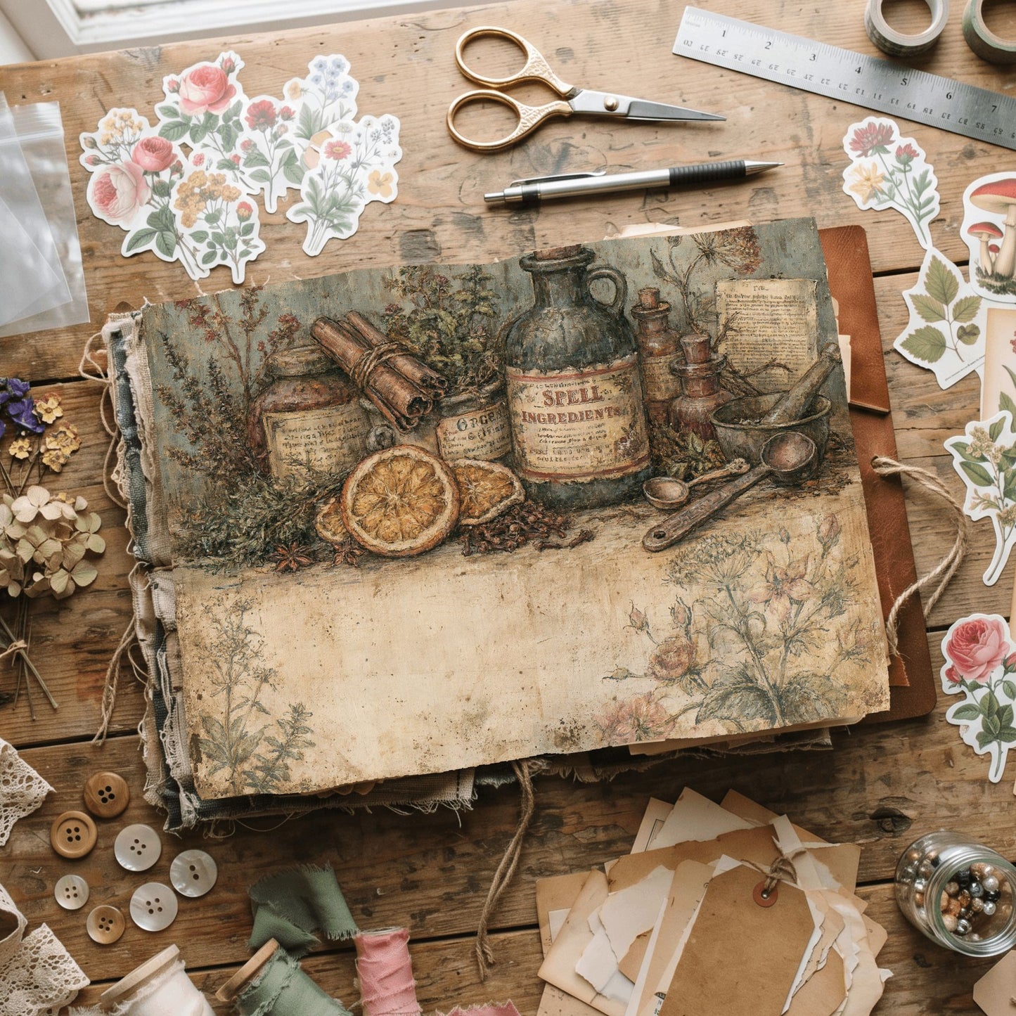 Ancient Spell Ingredients Journal Page