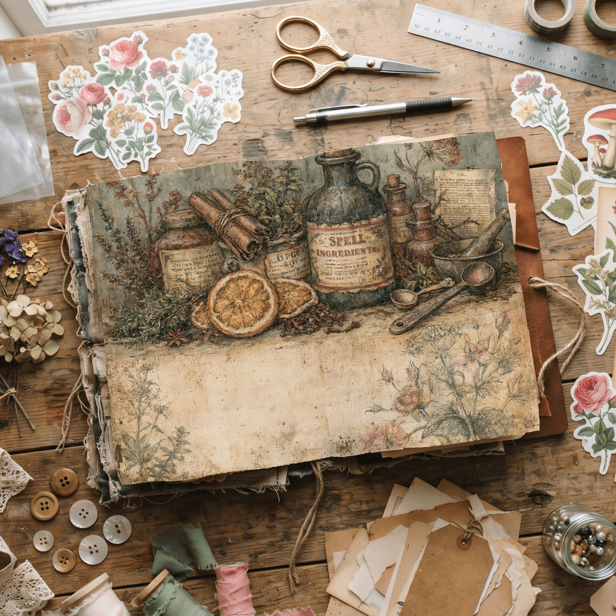 Ancient Spell Ingredients Journal Page
