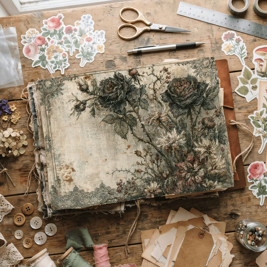 Dark Romantic Gothic Floral Paper
