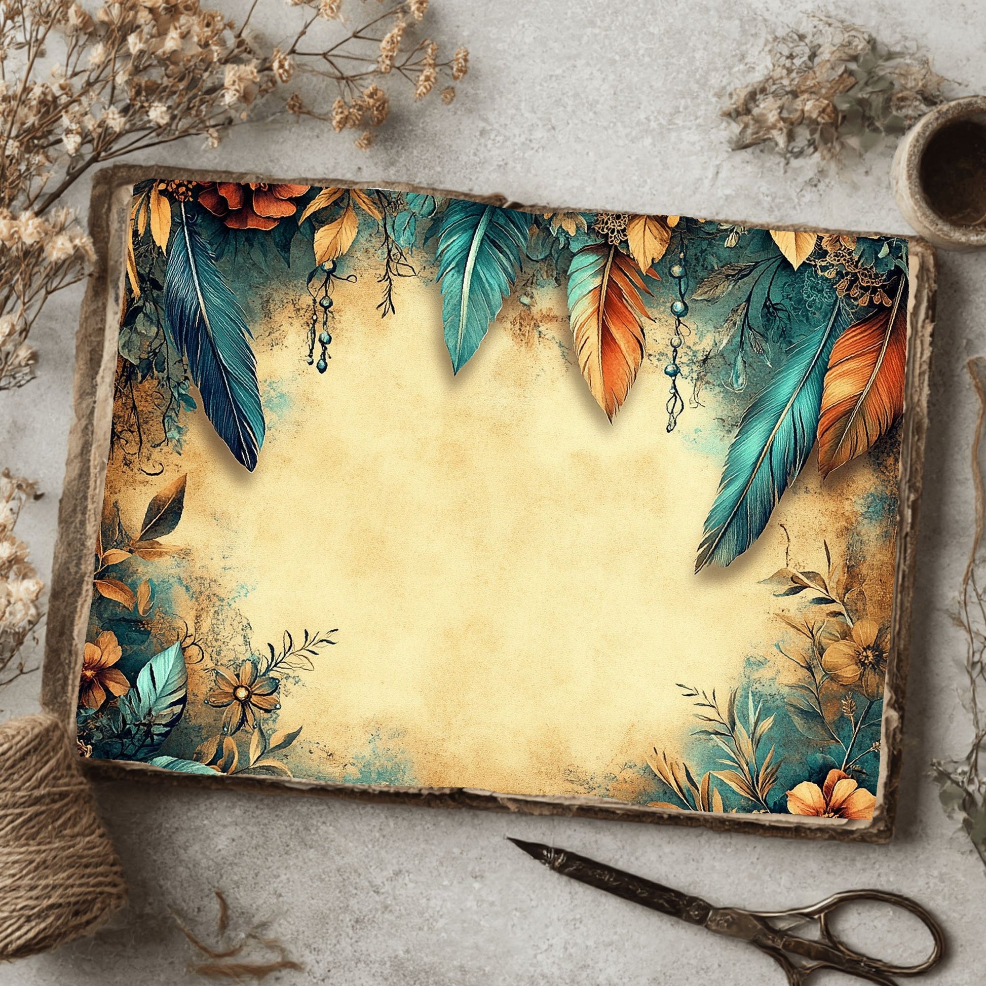 Dreamy Aged Vintage Printable Paper