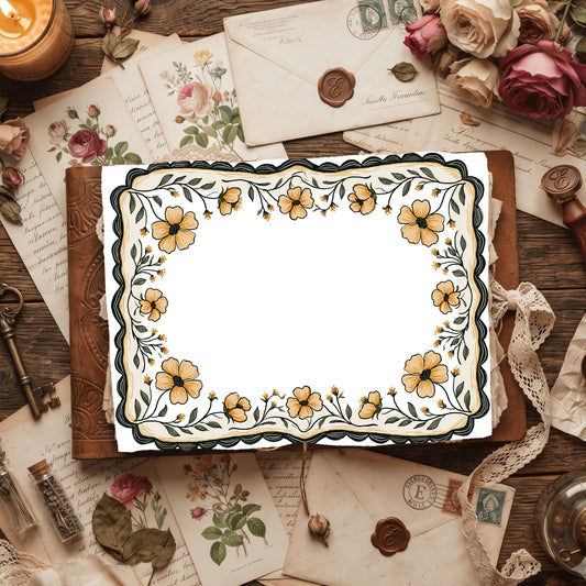 Folk Art Floral Border Frame