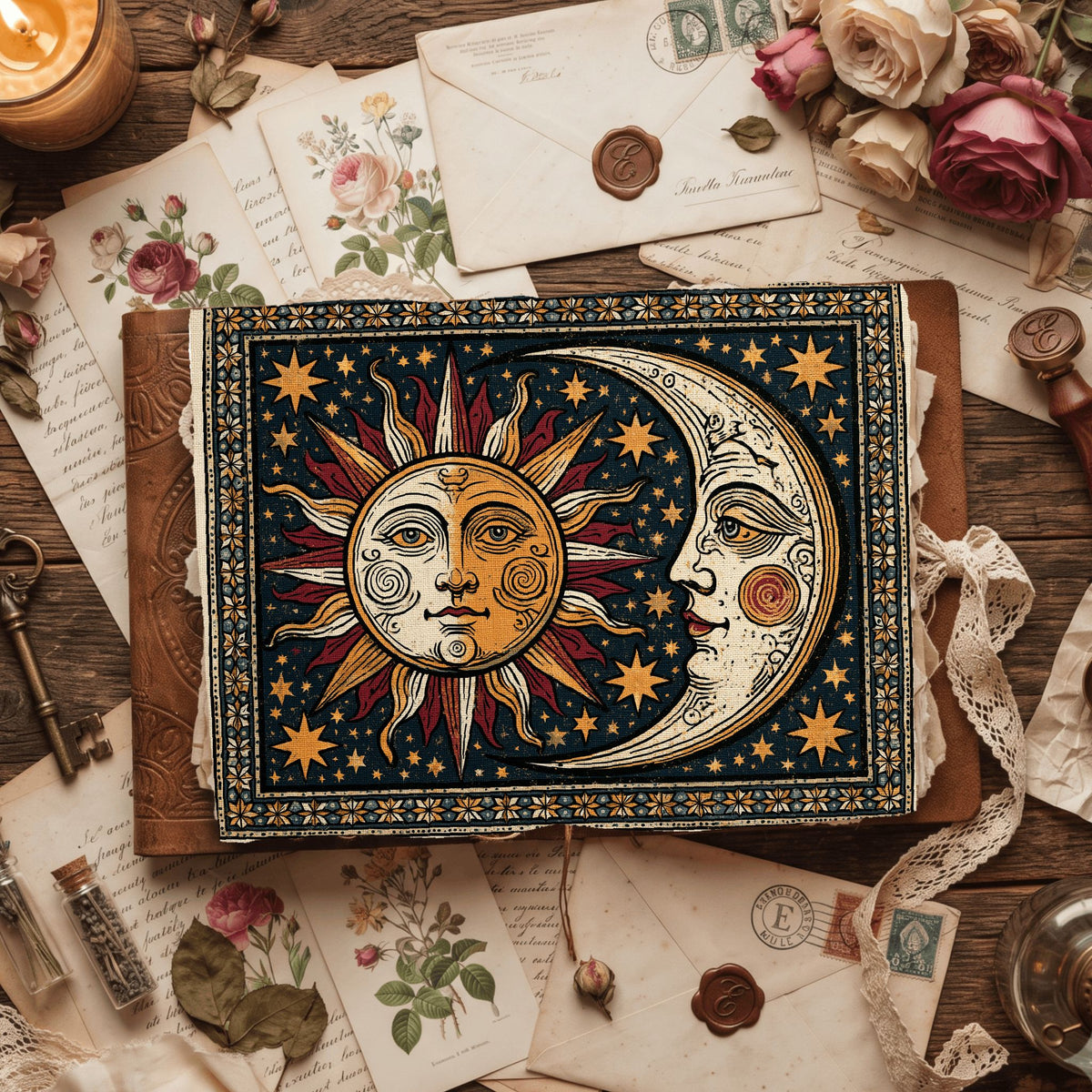 Medieval Celestial Sun & Moon