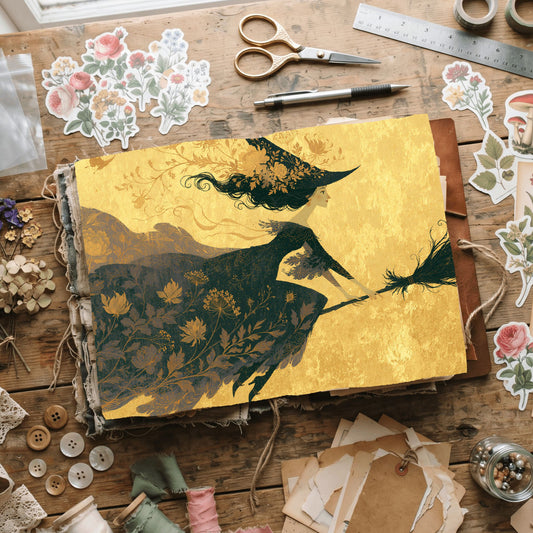 Moonlit Witch Flying On A Broom
