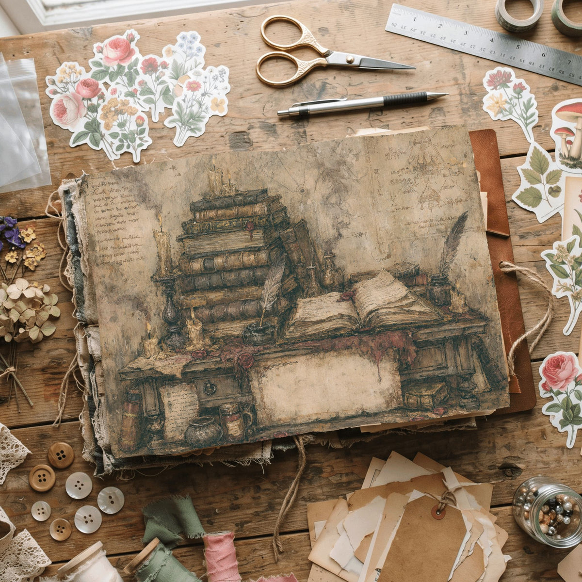 Old Witch Library Stationery
