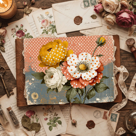 Orange Shabby Chic Journal Paper