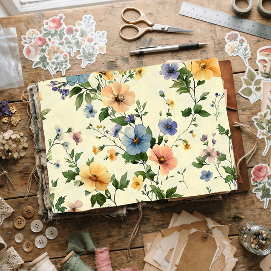 Pastel Botanical Bloom Paper