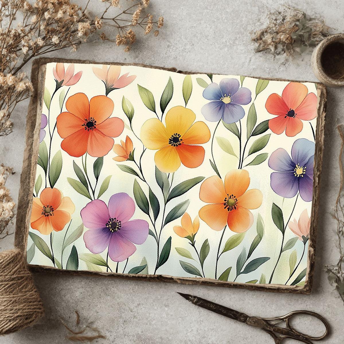 Pastel Botanical Floral Bloom Paper