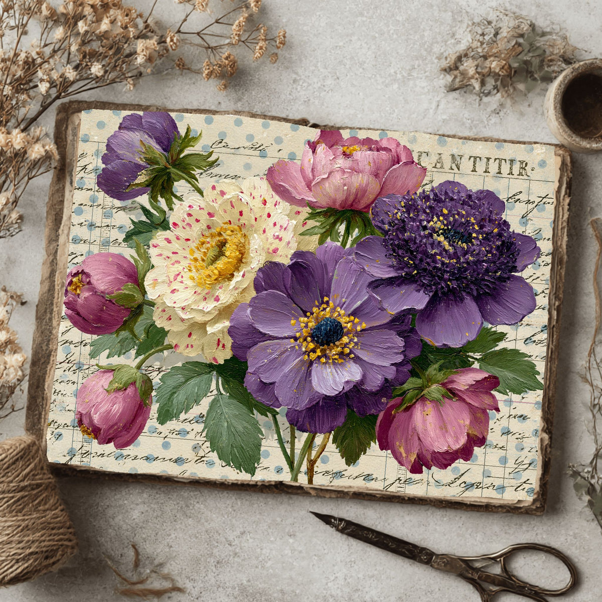 Pastel Purple Shabby Chic Journal Paper