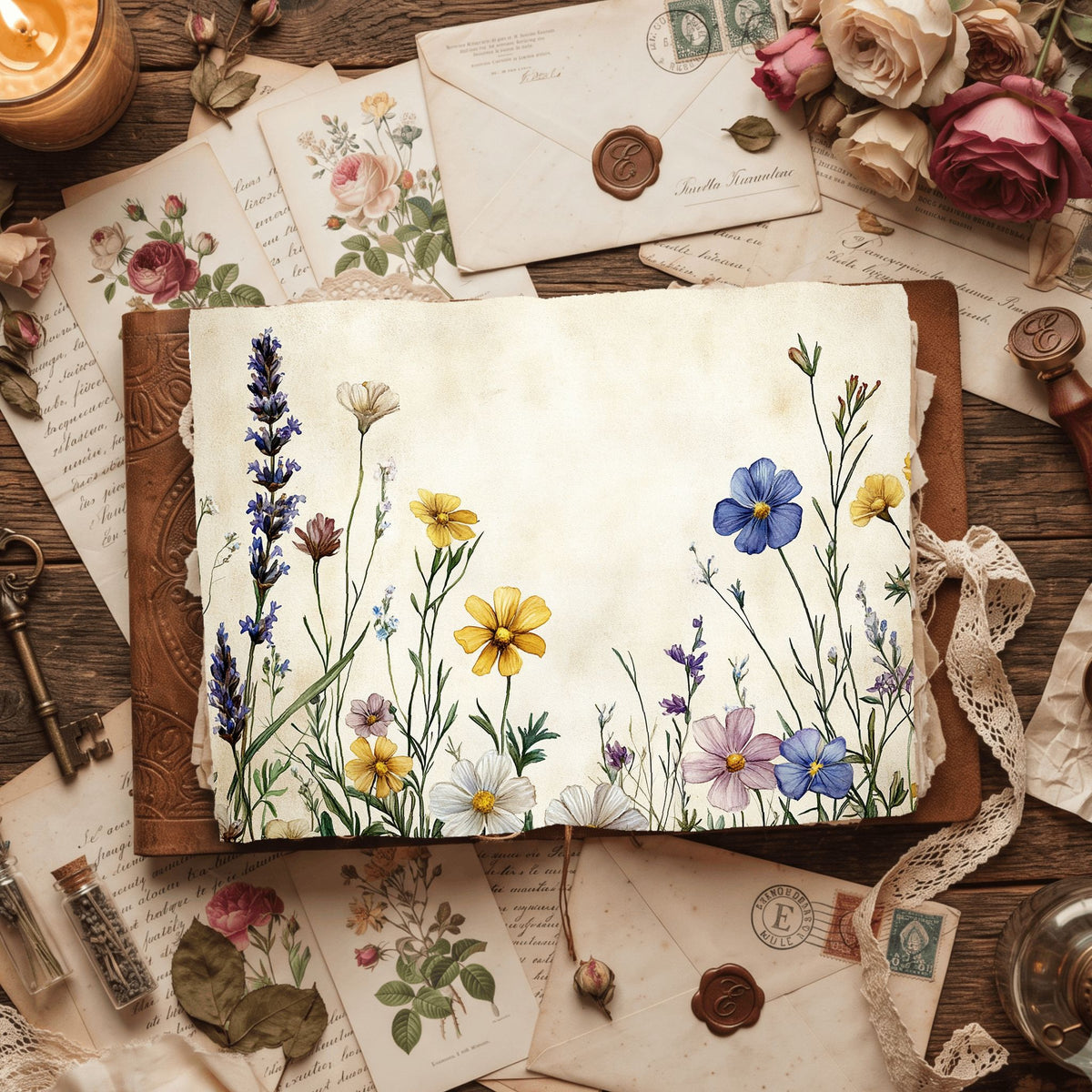 Pressed Wildflower Stationery Paper