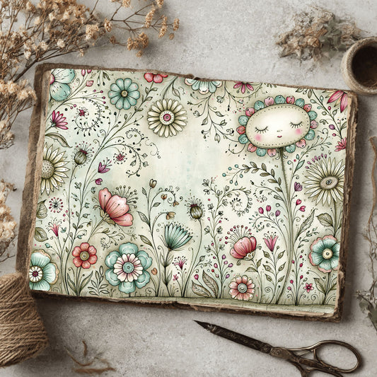 Rolling Hills Wildflower Botanical Landscape