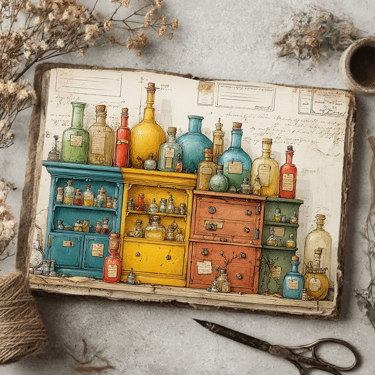 Steampunk Apothecary Journal Paper