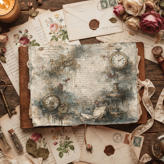 Steampunk Victorian Journal Paper
