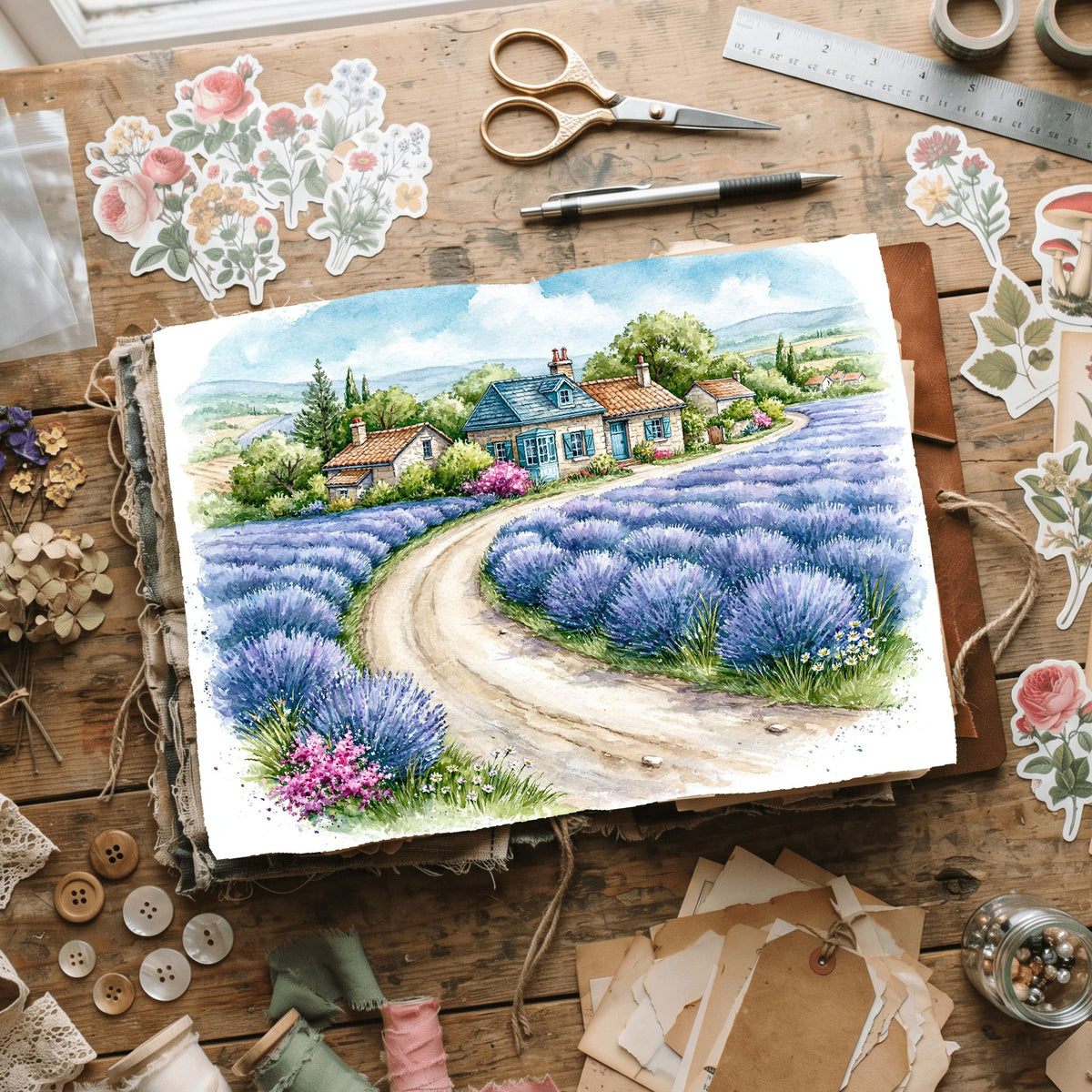 Traditional Watercolor Landscape