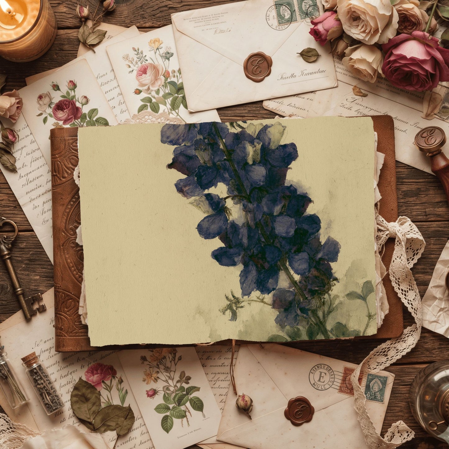 Vintage Arroyo Lupine Botanical Illustration