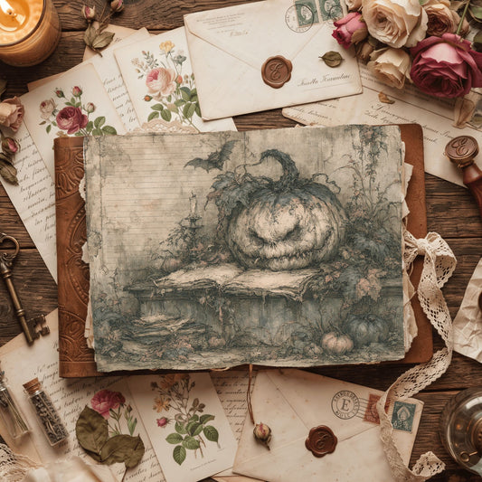 Vintage Halloween Pumpkin Journal Paper