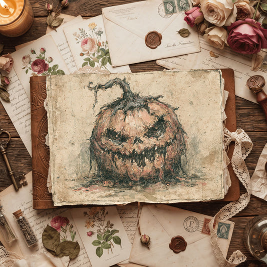Vintage Halloween Pumpkin Journal Paper