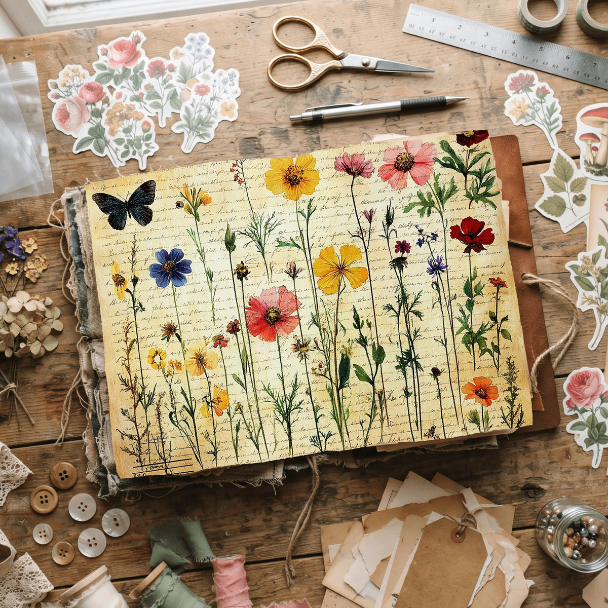 Vintage Wildflower Writing Paper