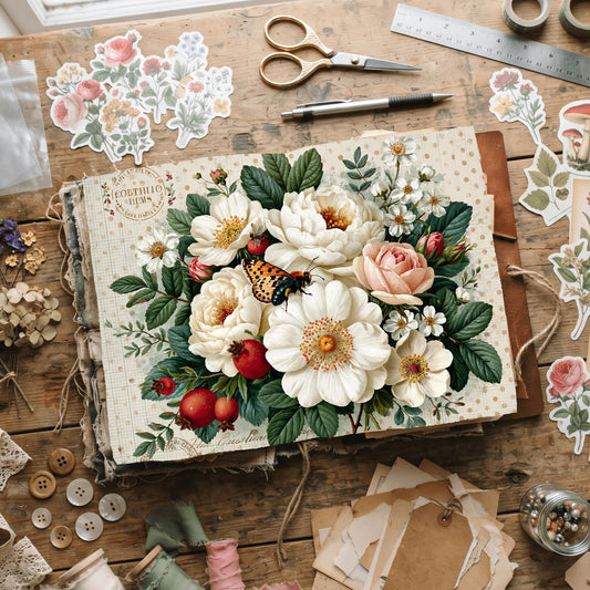White Shabby Chic Journal Paper
