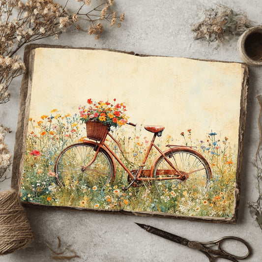 Wildflower Bicycle Basket Paper