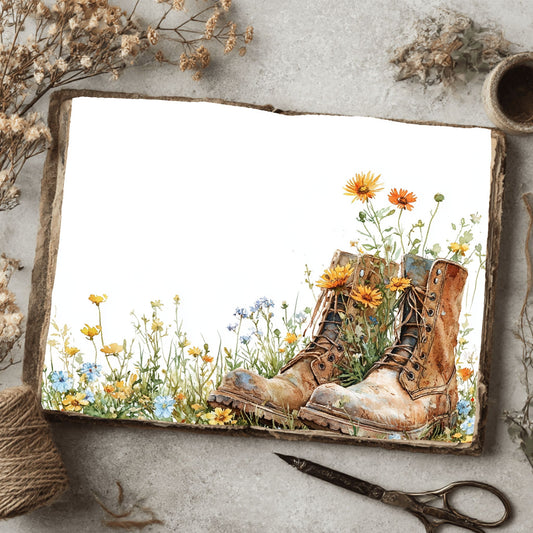 Wildflower Garden Boot Paper