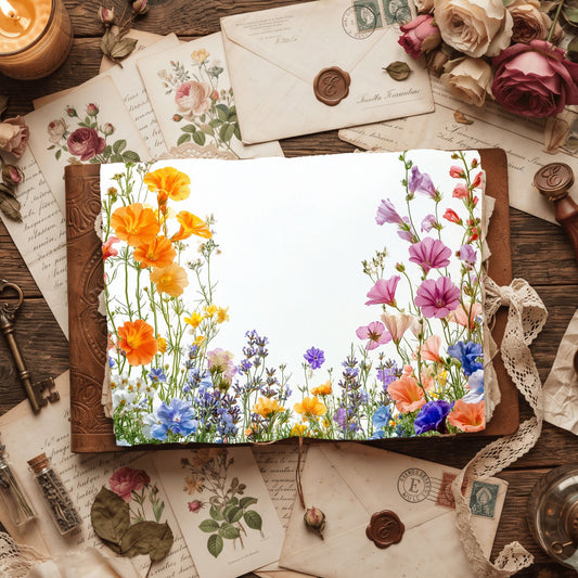 Wildflower Garden Border Paper