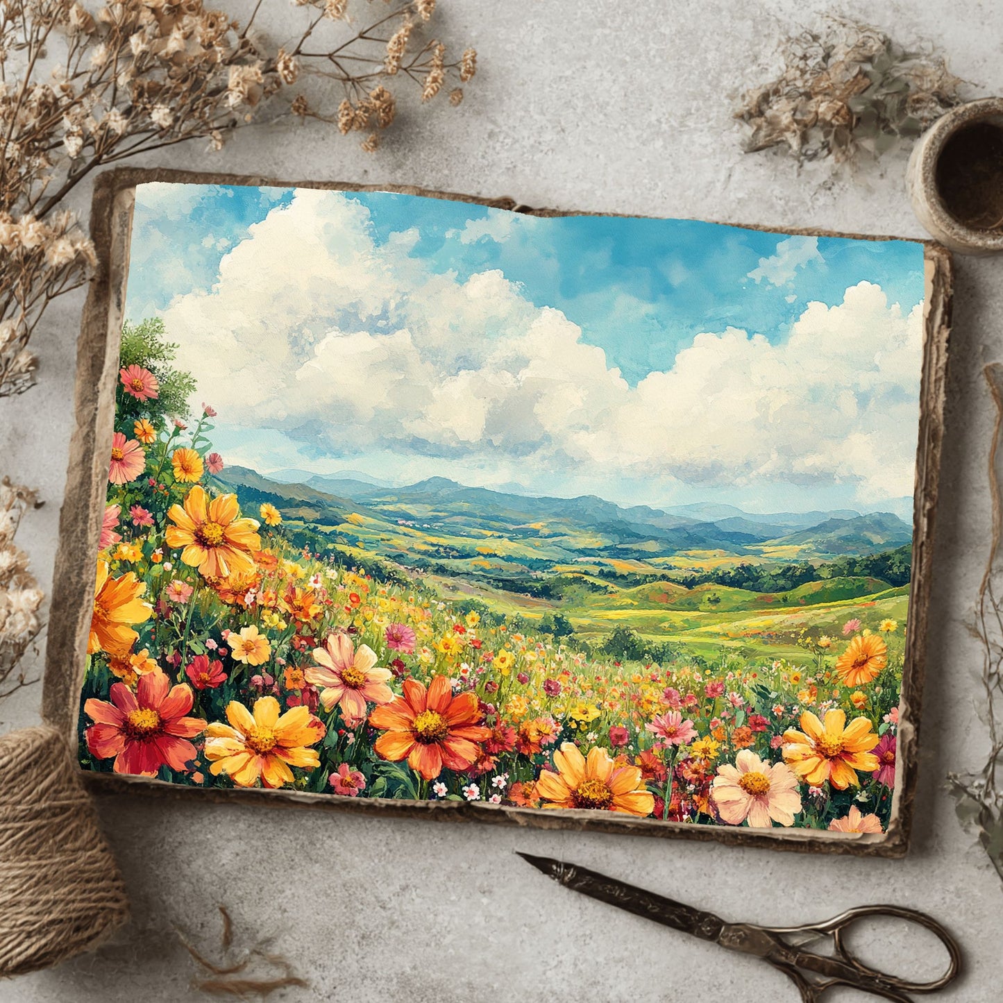 Wildflower Hillside Writing Paper