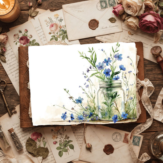 Wildflower Mason Jar Writing Paper