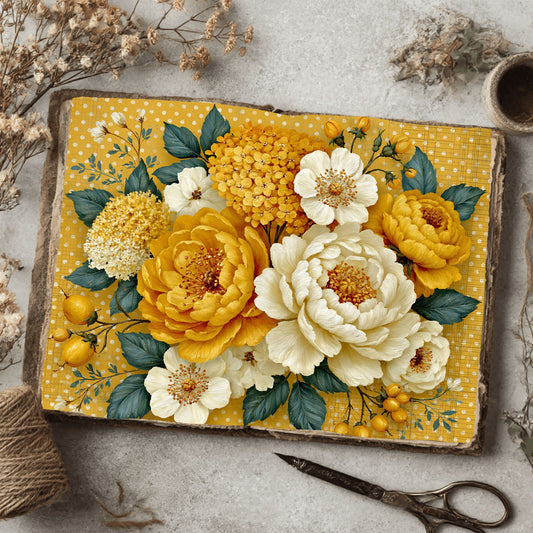 Yellow Shabby Chic Journal Paper