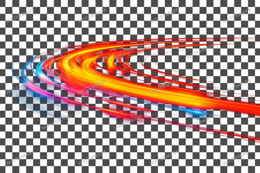 Abstract Light Streaks Dynamic Motion Transparent Overlay Pngs
