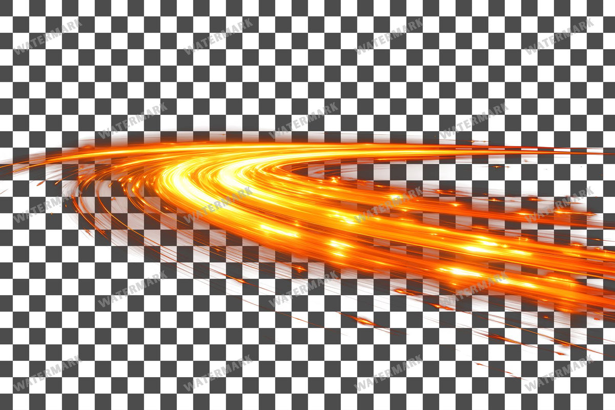 Abstract Orange Light Streaks Dynamic Transparent Overlay Pngs