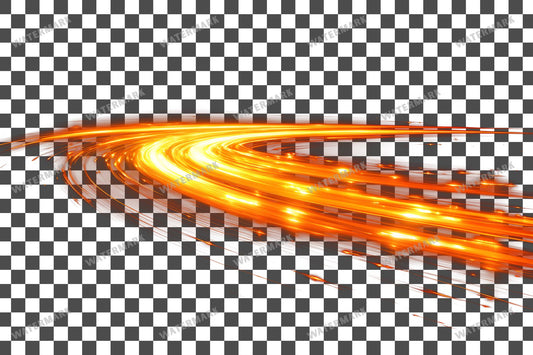 Abstract Orange Light Streaks Dynamic Transparent Overlay Pngs