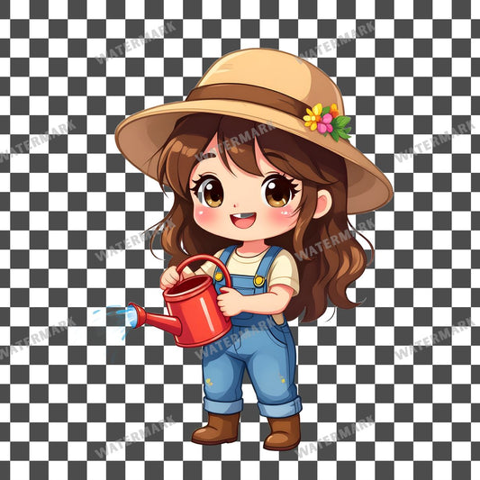 Adorable Chibi Gardener Clipart Pngs