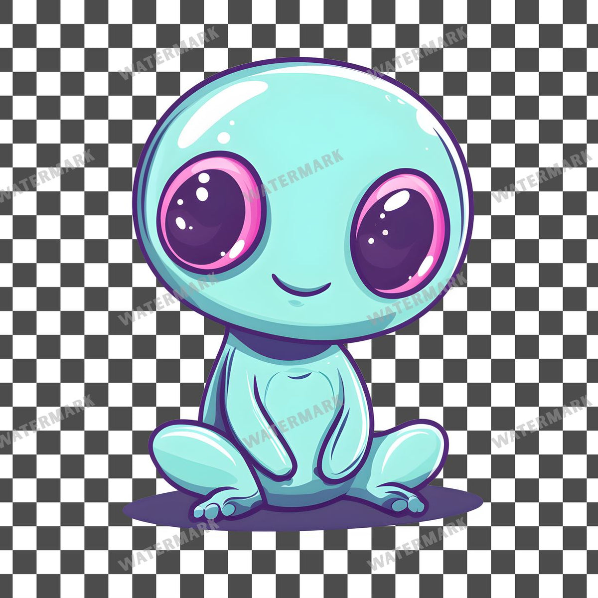 Alien Kawaii Style Clipart Pngs