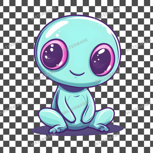 Alien Kawaii Style Clipart Pngs