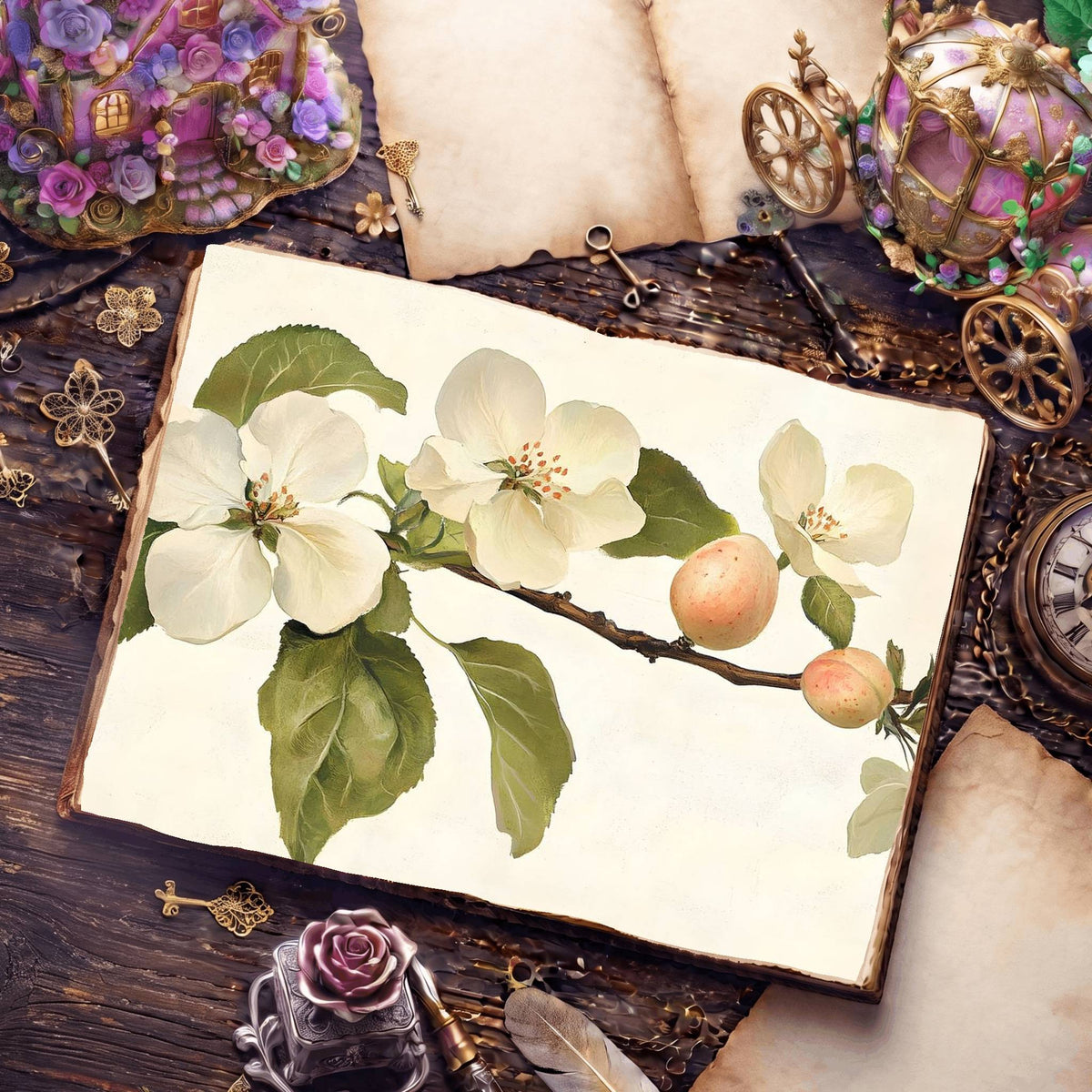 Apple Blossoms Digital Papers
