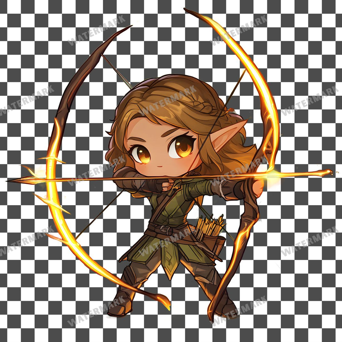 Archer Glowing Bow Clipart Pngs