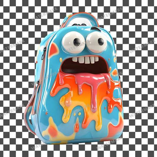 Backpack Spilling Supplies Clipart Pngs