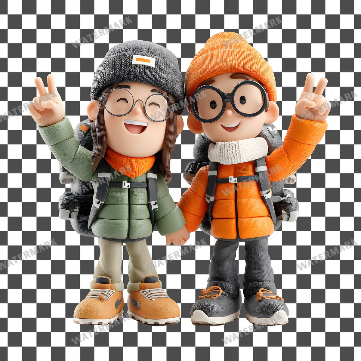 Backpacker Character Clipart Pngs