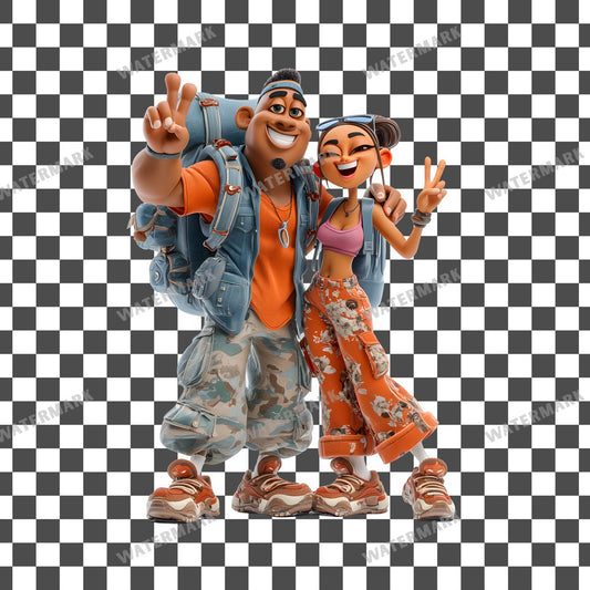 Backpacker Character Clipart Pngs