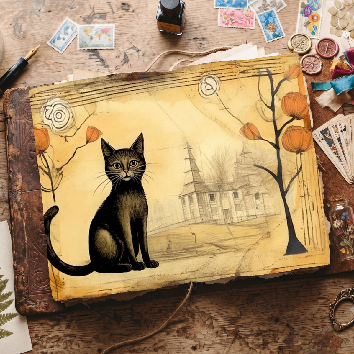 Black Cats Digital Papers
