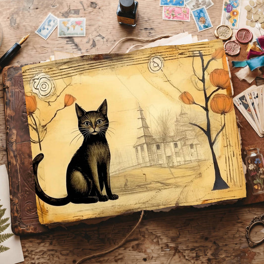 Black Cats Digital Papers