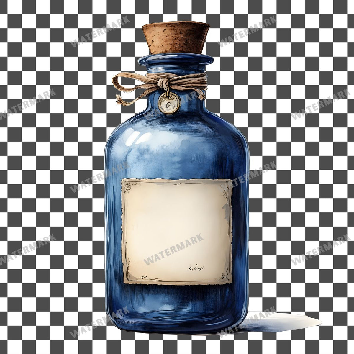 Blue Apothecary Vintage Style Clipart Pngs