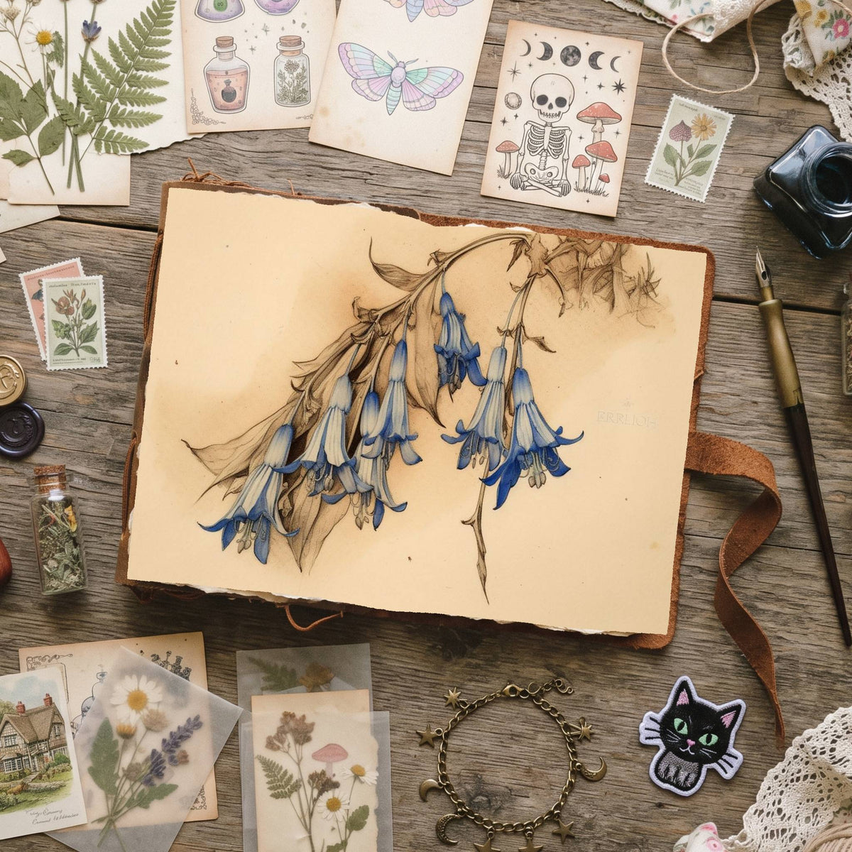 Blue Bell Flowers Digital Papers