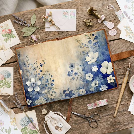 Blue Bouquet Digital Papers