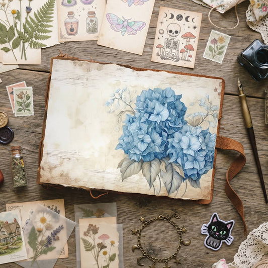 Blue Hydrangea Digital Papers