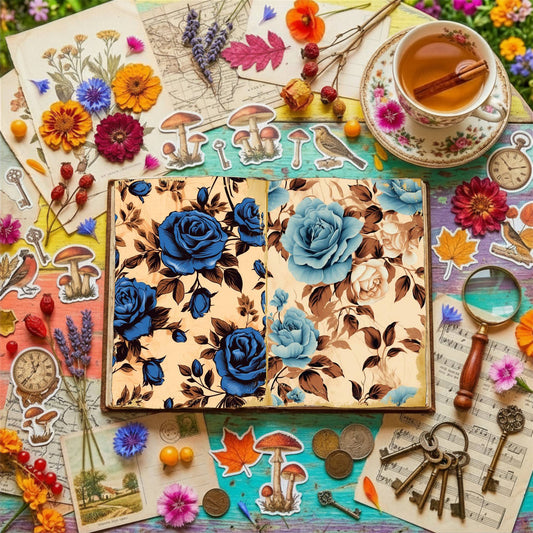 Blue Roses Digital Papers