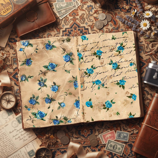 Blue Roses Digital Papers