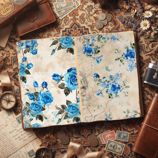 Blue Roses Digital Papers