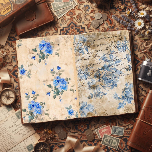 Blue Roses Digital Papers